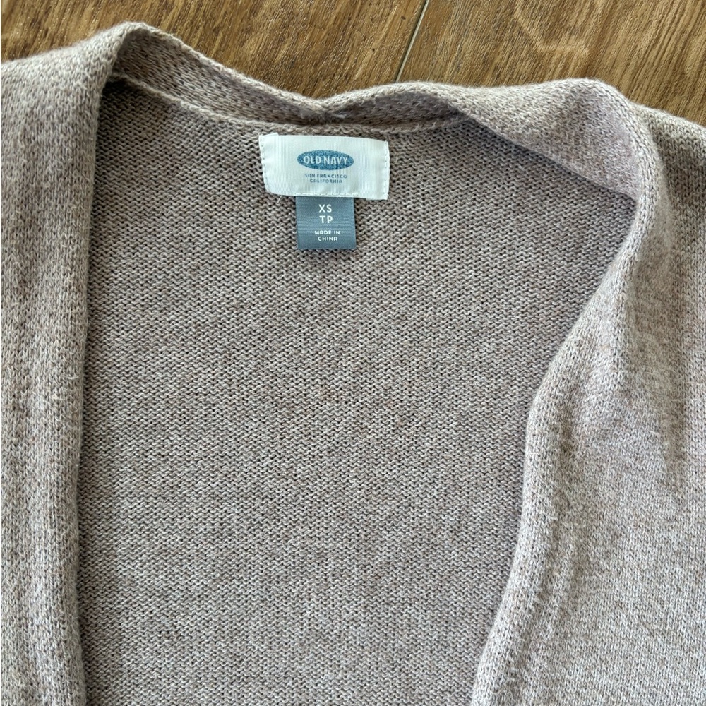 Light Taupe Open-Front Women's Cardigan - Brand: Old Navy - Picture 2 of 2